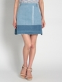 【sc】パッチワークデニムミニスカート/ブルー