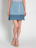 【sc】パッチワークデニムミニスカート/ブルー