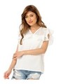 ショルダーデザイントップス/WHITE