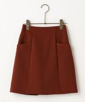 二重織りストレッチ台形スカート