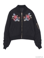 FLOWER刺繍MA-1/ブラック