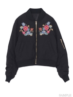 FLOWER刺繍MA-1/ブラック