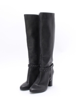 ロープ飾りロングブーツ/ダークブラウン(043)