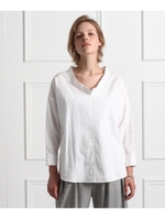 前後素材切り替えシャツ風カットソー/ネイビー(093)