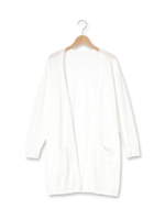 天竺ロングニットカーディガン/サンドベージュ(053)