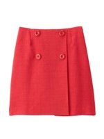 スラブ地ストレッチスカート/レッド(062)