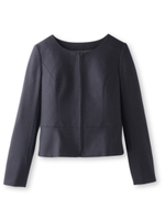 ノーカラーウールジャケット/ネイビー(093)