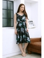 【AZUL by moussy】C100% Lilyタンクワンピ/柄NVY