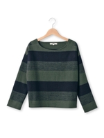 起毛ボーダーカットソー/ネイビー(393)