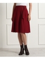 小紋ラップスカート/ボルドー(164)