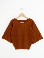 Jフレア袖レースアッププルオーバー/カーキグリーン