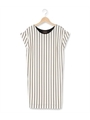 ストライプ切り替えサックワンピース/ホワイト系(102)