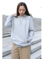 【AZUL by moussy】ダンボールニットフーディチュニックプルオーバー/T.GRY