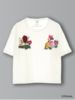 Disney / アリス フラワー刺繍Tシャツ/オフホワイト