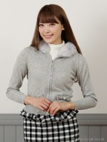 きらめくニットパーカー/ライトグレー