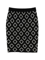 ディアモンテ柄ニットスカート/WHITE