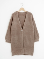 【nonno 12月号掲載】ビジュー釦ロングカーディガン/アイボリー