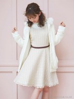 ピュアキュンフードケーブルニットパーカー/ライトグレー