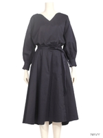 ボリュームデザインスリーブシャツワンピース/BROWN