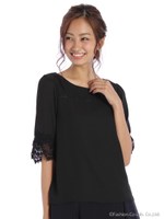 袖ティアードレースブラウス/シロ