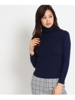 ローマリブニットトップス/ブルー系(094)