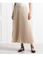 サテン細プリーツスカート/テラコッタ(043)