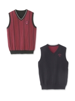 リバーシブルVネックニトベスト/ボルドー(064)