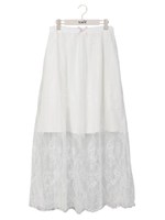 フレアーレーススカート/ホワイト