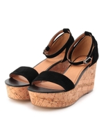 ichnusa アンクルストラップコルクサンダル/ブラック(019)