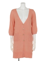 【Auntie Rosa】ラメ入りロングカーディガン/ORG