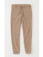 アンゴラウールリブ縄スウェット型パンツ/BLACK