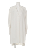 インナー付ドレープデシンブラウス/ホワイト