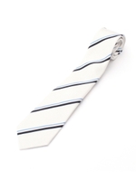 オックスサテンストライプネクタイ/ホワイト(301)