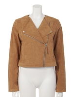 【美人百花10月号掲載】フェイクスエードライダースジャケット◆/キャメル