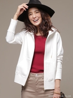 Couture-line（クチュールライン）裏毛脇zipパーカー/ホワイト