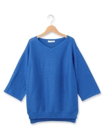 ラメVネックニットプルオーバー/ブルー(092)