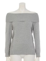 オフショルニットプルオーバー/モクグレイ
