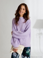 プレーティングニット/キャメル