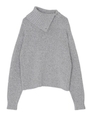 3WAY NECK KNIT TOP/GRY