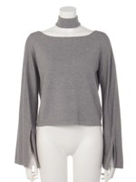 【EDGE】スリットスリーブトップス/ライトグレー