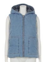 【anap mimpi】デニム裏ボアフードベスト/SAX