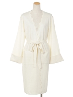 スカラップロングカーデ/ベージュ