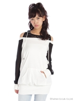 肩あき袖シフォンパーカー（長袖）/ホワイト