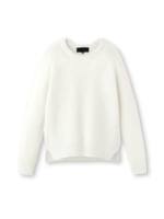 [L]ラメモヘヤ畦ニット/オフホワイト(003)