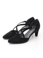 [OPPUS-GLOBO]ヤギ革スェードストラップパンプス/BLACK MID