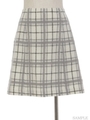 シャギーチェックミニスカート/ネイビー