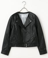 ノーカラーライダースジャケット