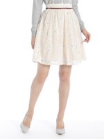 ORフロッキー花柄SK　2/アイボリー