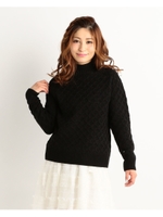 【LIZ LISA】ケーブル柄ニットトップス/ネイビー