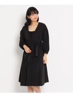 カシュクールタックフレアワンピース/カーキ(027)